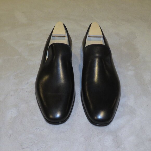 J.M. Weston 911 Black Calf Leather One Piece Formal Loafer 9.5 NWOB Bags & Trees - Picture 1 of 12